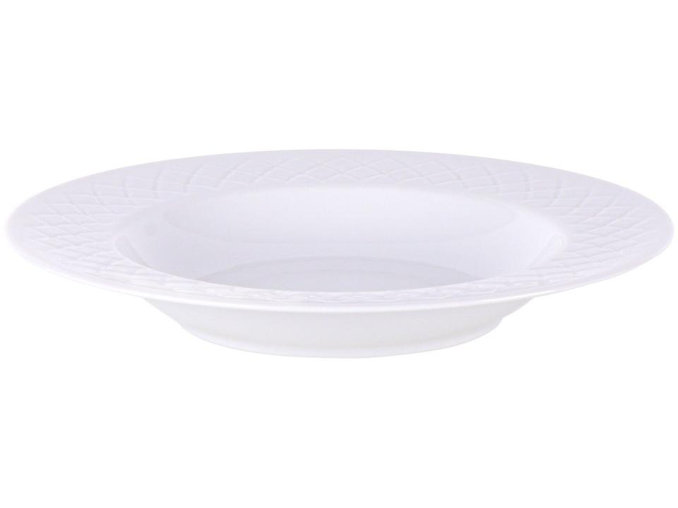 Jogo de Pratos Redondo de Porcelana Branco Fundo - 3