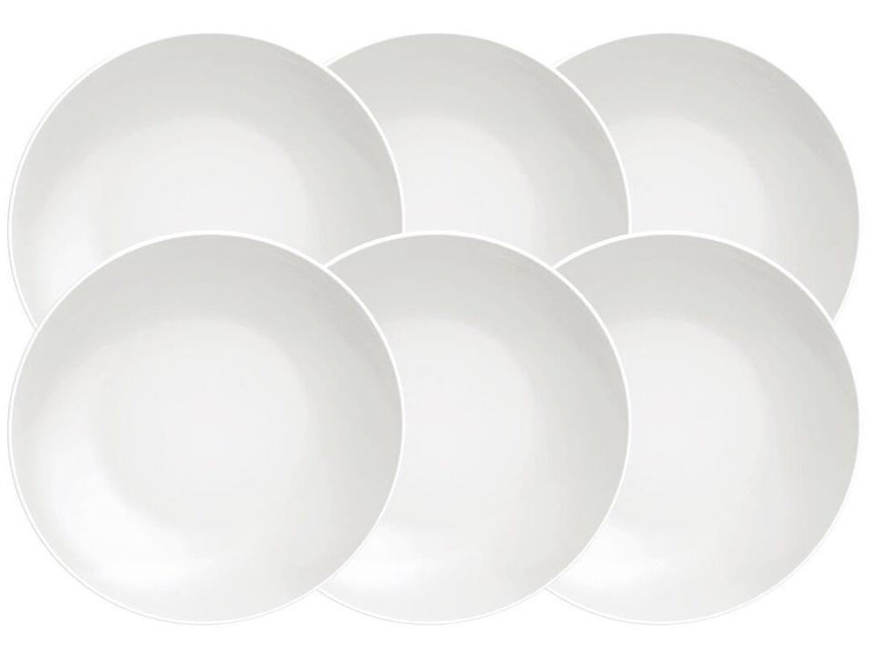Jogo de Pratos Redondo de Porcelana Branco Fundo - 1
