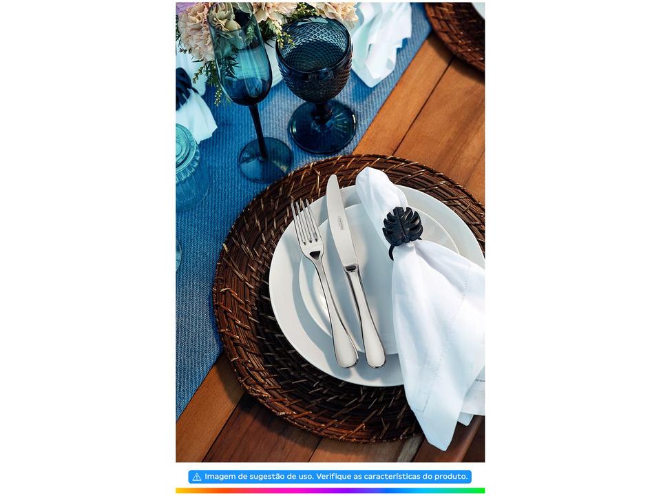 Jogo de Pratos Redondo de Porcelana Branco Raso - 4