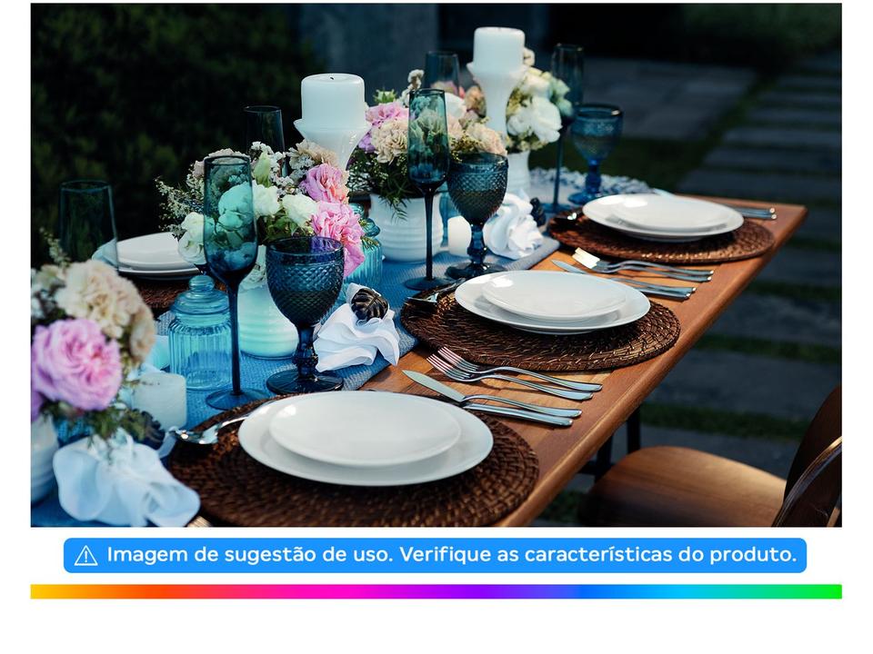 Jogo de Pratos Redondo de Porcelana Branco Raso - 5