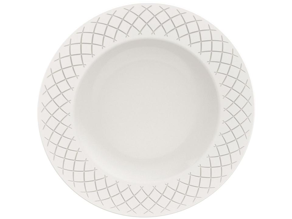 Jogo de Pratos Redondo de Porcelana Branco Raso - 4