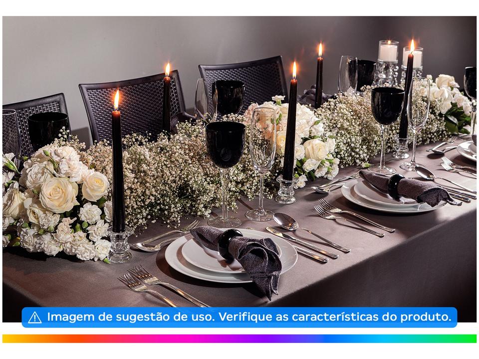 Jogo de Pratos Redondo de Porcelana Branco Raso - 5