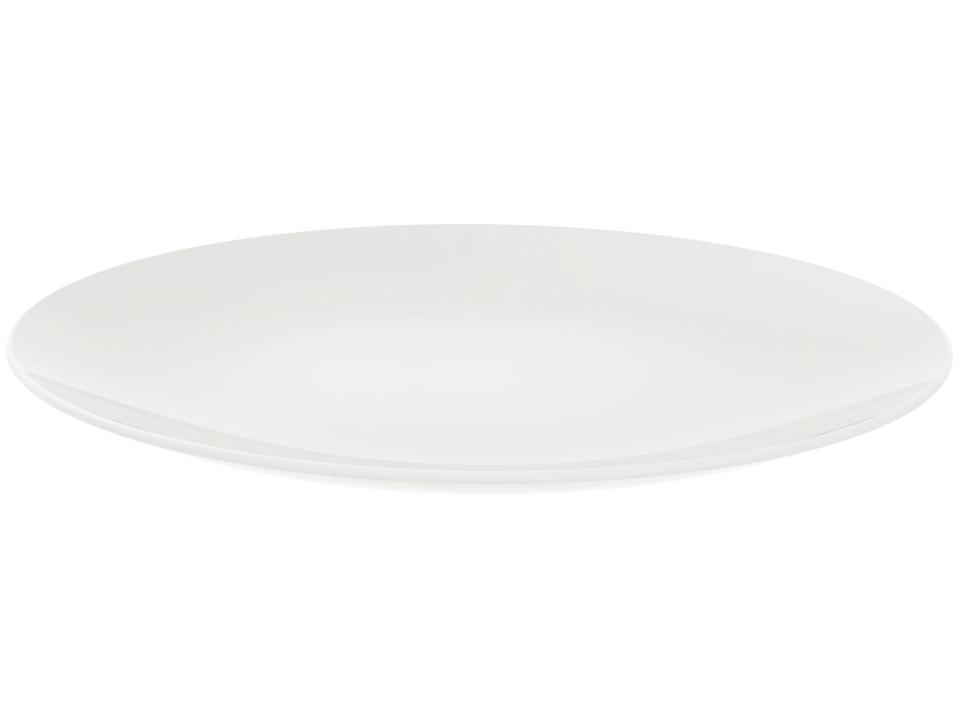 Jogo de Pratos Redondo de Porcelana Branco Raso - 2