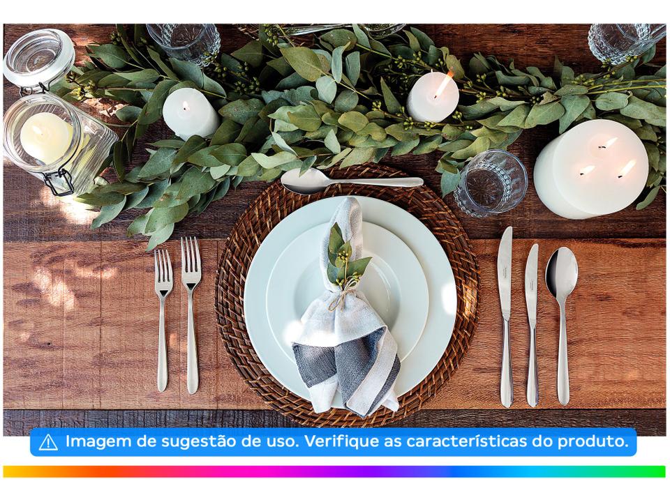 Jogo de Pratos Redondo de Porcelana Branco Raso - 4