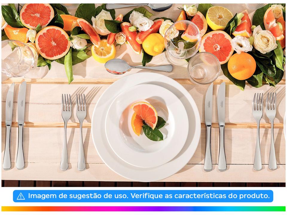 Jogo de Pratos Redondo de Porcelana Branco Raso - 4