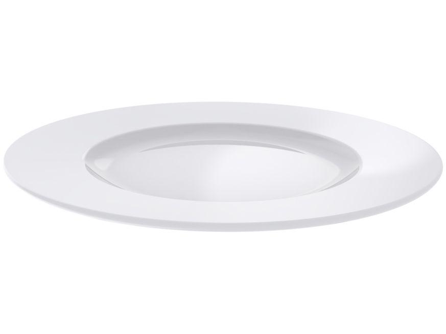 Jogo de Pratos Redondo de Porcelana Branco Raso - 2