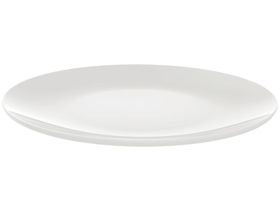 Jogo de Pratos Redondo de Porcelana Branco Raso - 2