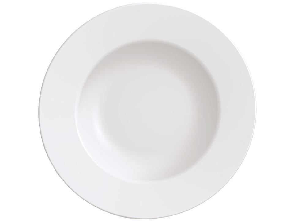 Jogo de Pratos Redondo de Porcelana Branco Raso - 1