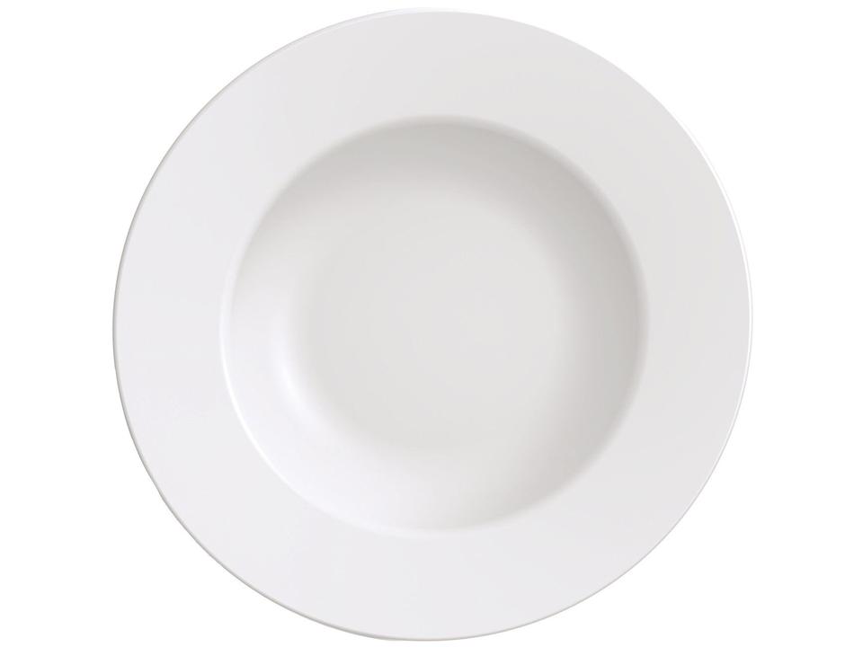 Jogo de Pratos Redondo de Porcelana Branco Raso - 1