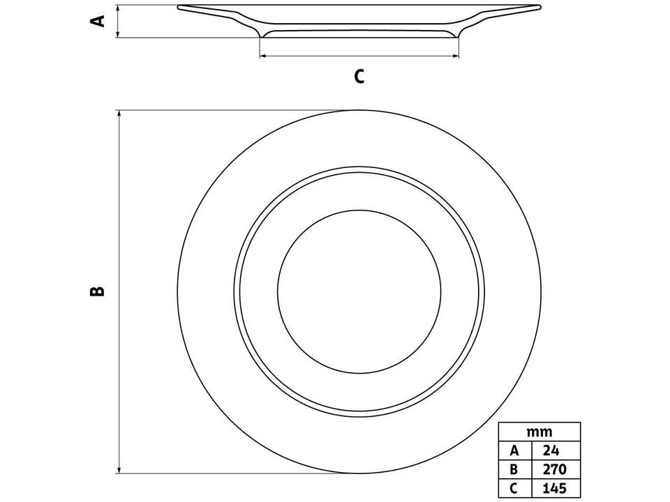 Jogo de Pratos Redondo de Porcelana Branco Raso - 5