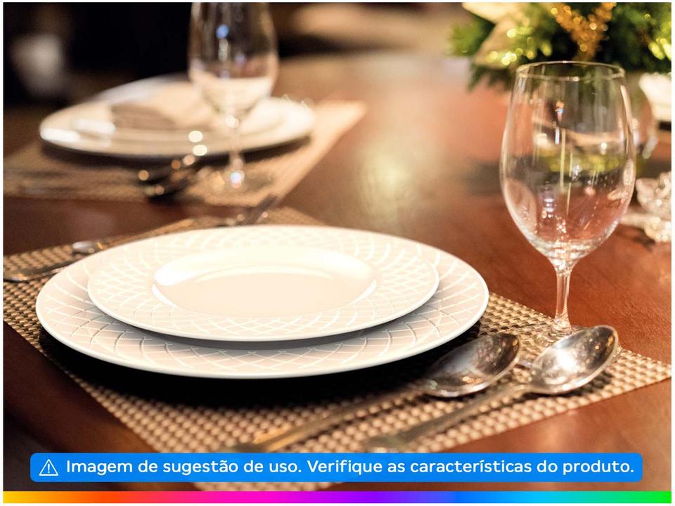 Jogo de Pratos Redondo de Porcelana Branco - 1