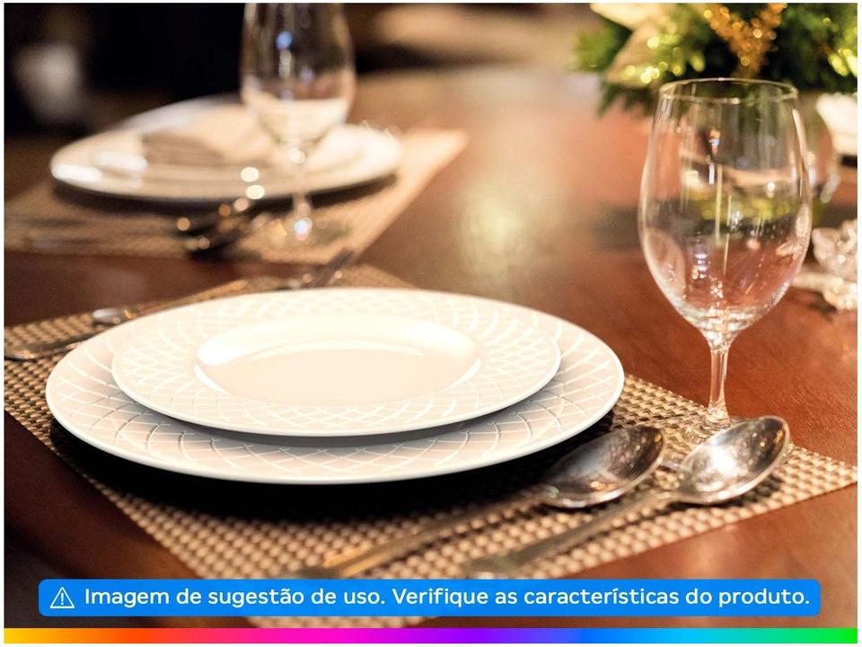 Jogo de Pratos Redondo de Porcelana Branco - 1
