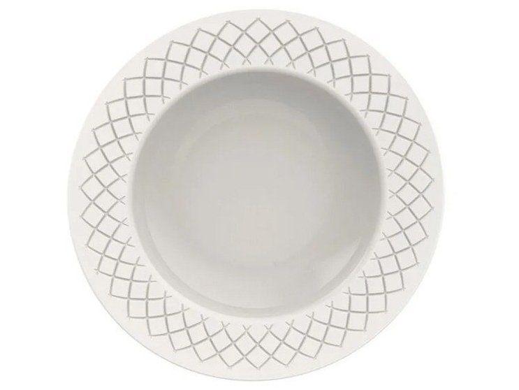 Jogo de Pratos Redondo de Porcelana Branco - 4