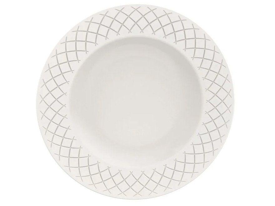 Jogo de Pratos Redondo de Porcelana Branco - 3