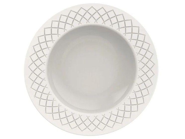 Jogo de Pratos Redondo de Porcelana Branco - 4