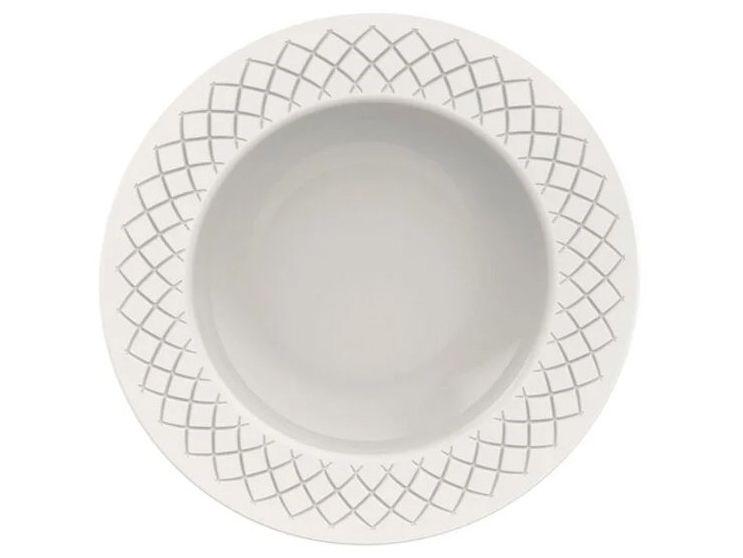 Jogo de Pratos Redondo de Porcelana Branco - 4