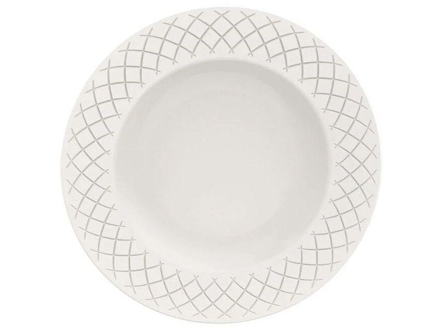 Jogo de Pratos Redondo de Porcelana Branco - 3