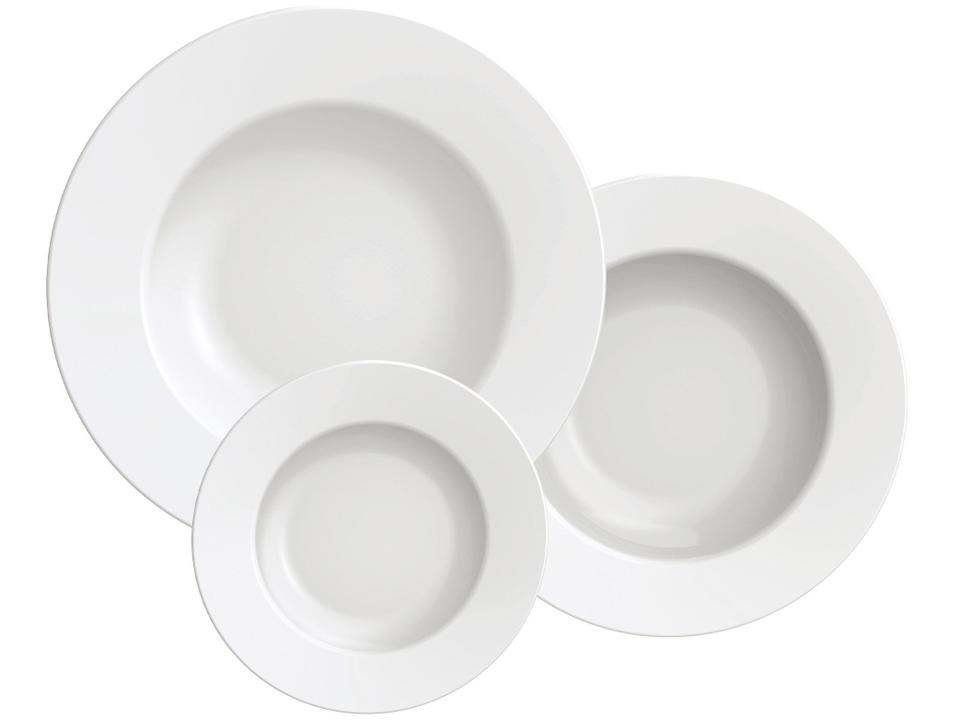 Jogo de Pratos Redondo de Porcelana Branco - 2