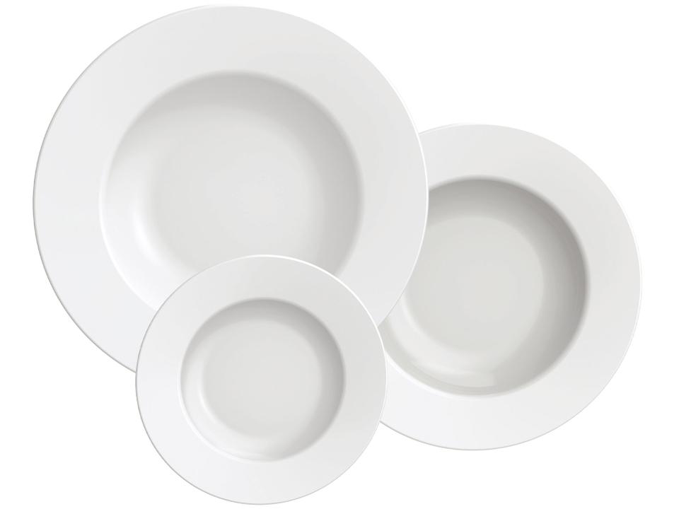Jogo de Pratos Redondo de Porcelana Branco - 2