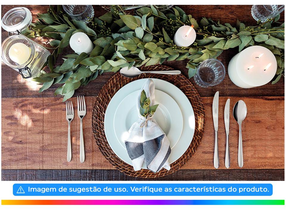 Jogo de Pratos Redondo de Porcelana Branco - 4