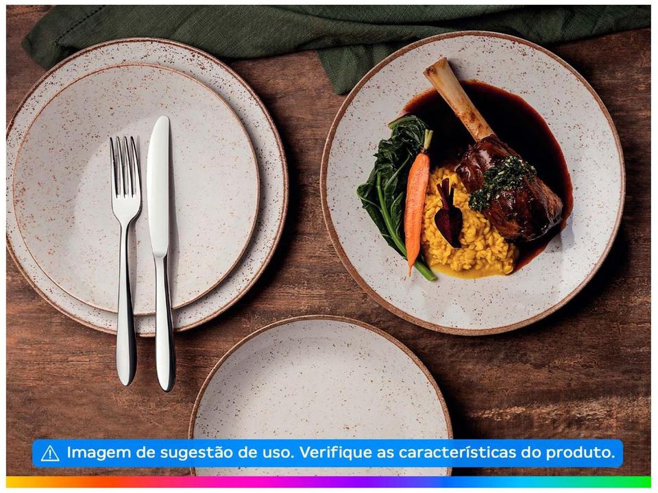 Jogo de Pratos Redondo de Porcelana Marrom - 1