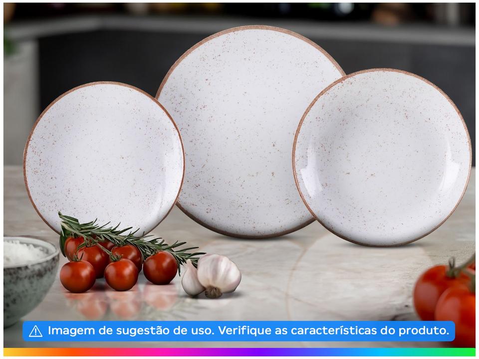 Jogo de Pratos Redondo de Porcelana Marrom - 2