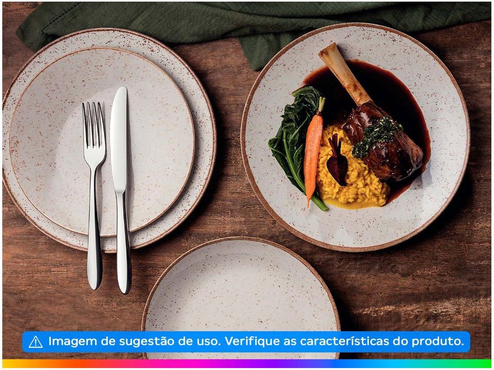 Jogo de Pratos Redondo de Porcelana Marrom - 1