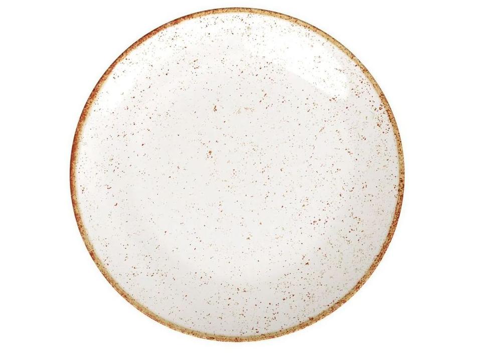 Jogo de Pratos Redondo de Porcelana Marrom - 2