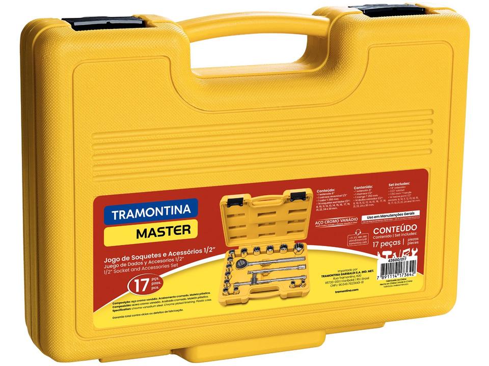 Jogo de Soquetes Estriados 1/2” 17 Peças Tramont - 1