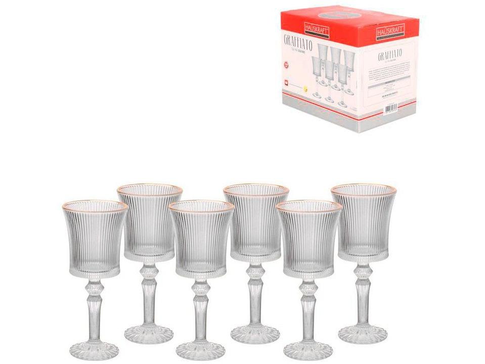 Jogo de Taça de Vidro para Vinho 260ml 6 Peças Hauskraft Graffiato - 2