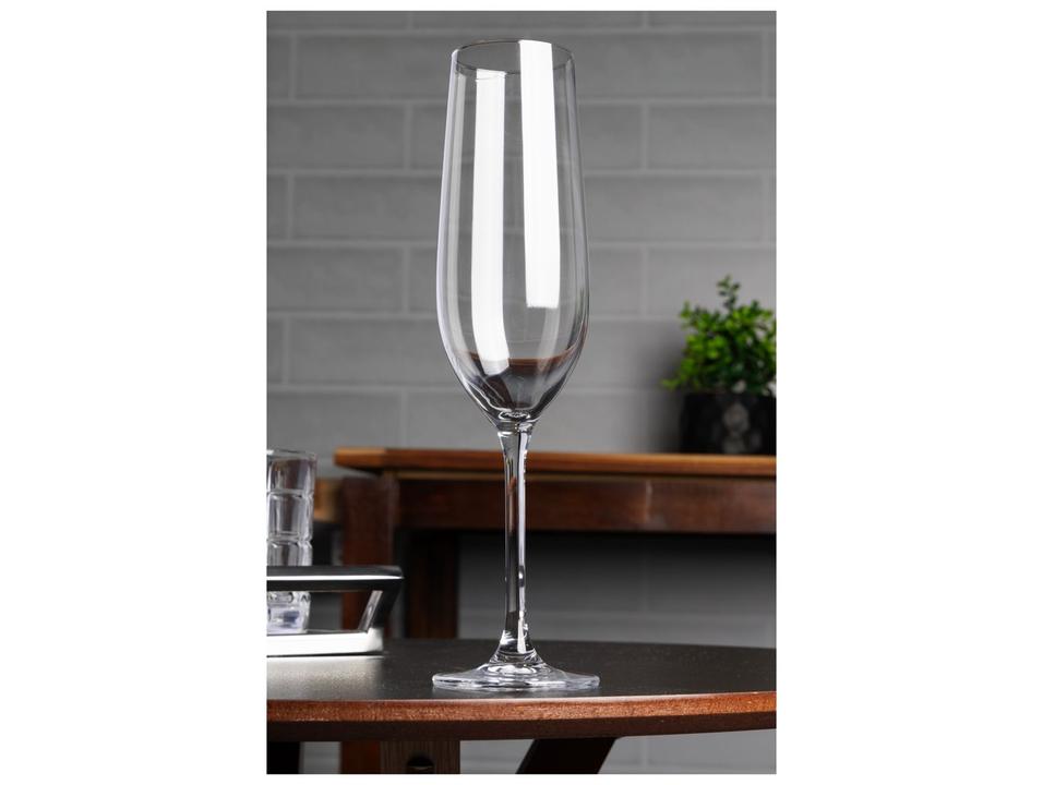 Jogo de Taças de Cristal para 	Champagne 270ml 6 Peças Bohemia Crex - 2
