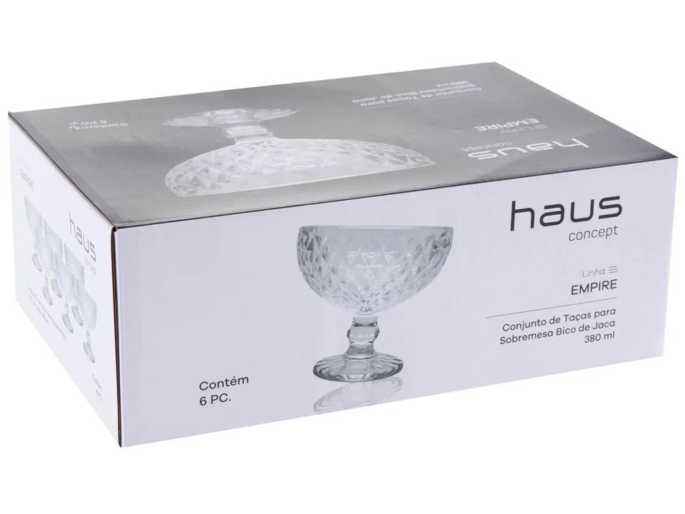 Jogo de Taças  de Sobremesa de Vidro 380ml 6 Peças Haus Concept Bico de Jaca - 6