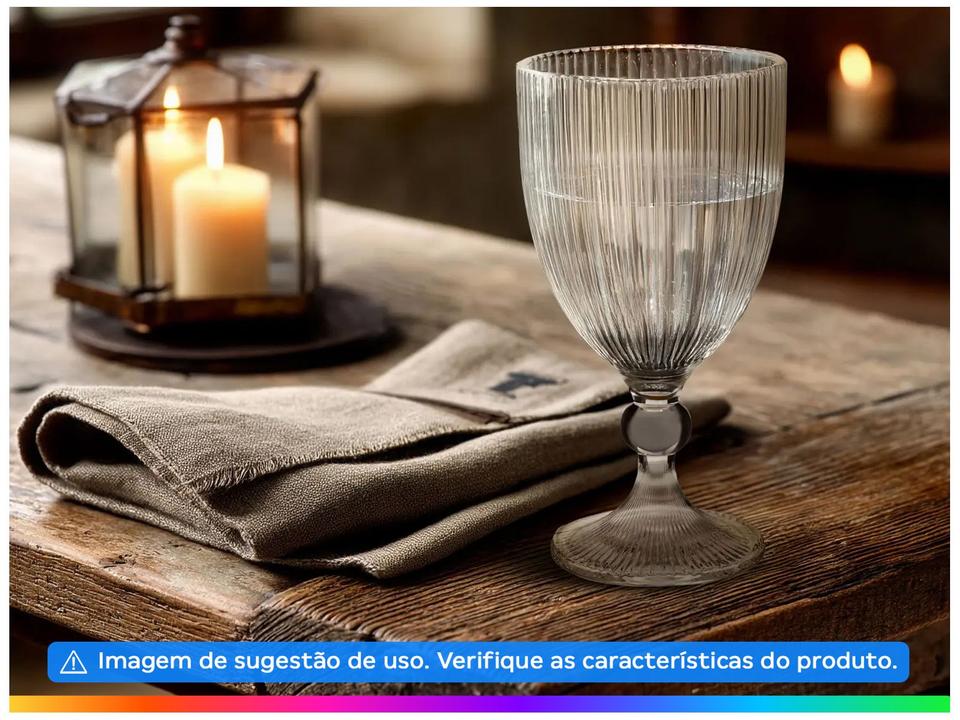 Jogo de Taças de Vidro 350ml 6 Peças Haus Concept Canelado - 2