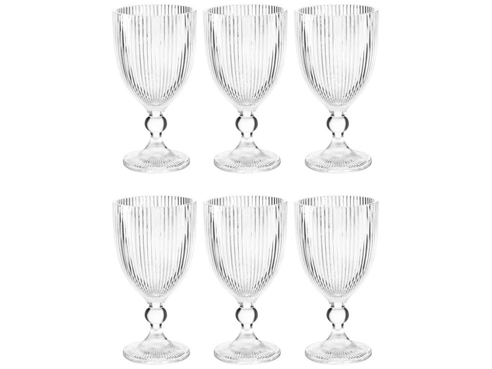 Jogo de Taças de Vidro 350ml 6 Peças Haus Concept Canelado - 3