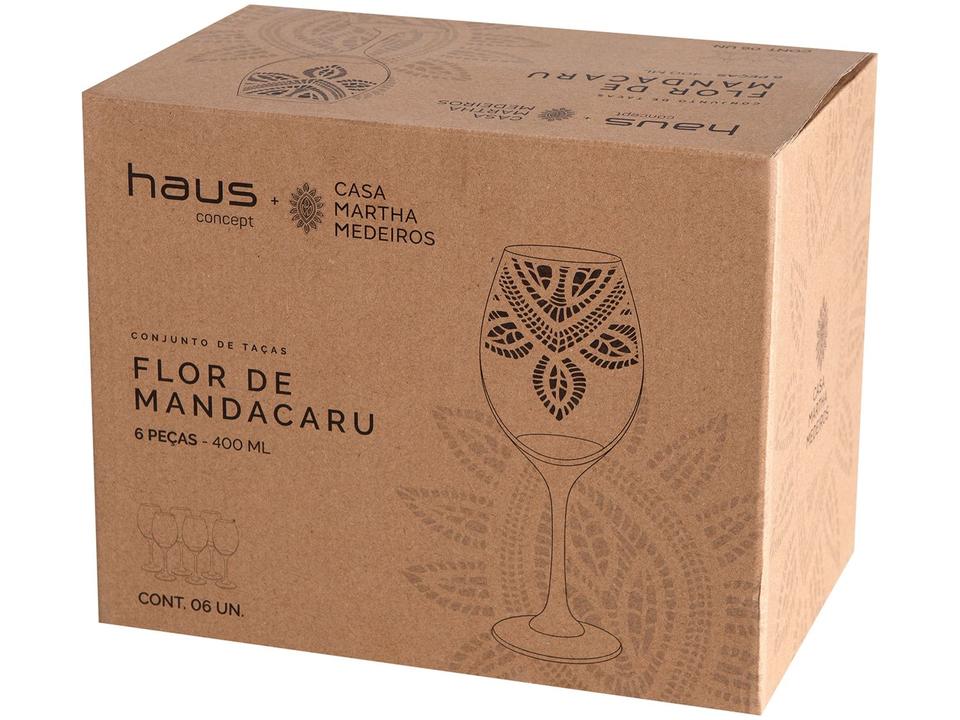 Jogo de Taças de Vidro Mandacaru Martha Medeiros 400ml 6 Peças - 10