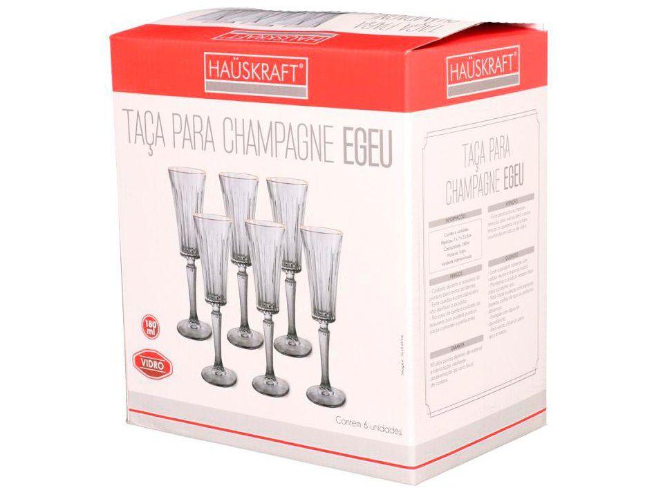 Jogo de Taças de Vidro para Champanhe Cinza 180ml 6 Peças Hauskraft Egeu - 3