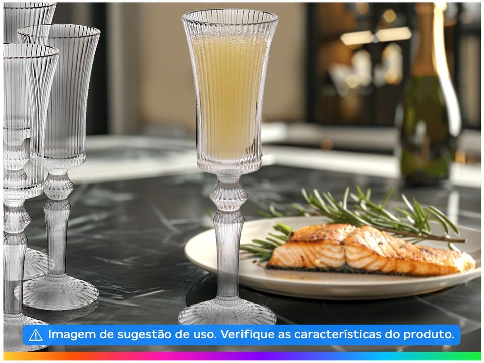 Jogo de Taças de Vidro para Champanhe Transparente 150ml 6 Peças Hauskraft Graffiato - 1
