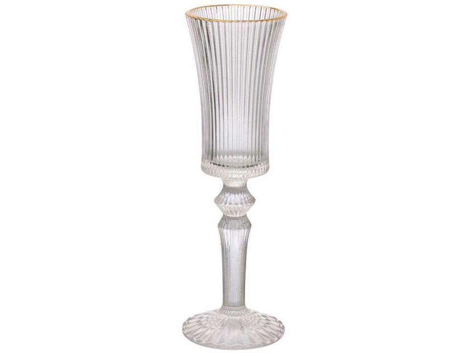 Jogo de Taças de Vidro para Champanhe Transparente e Dourado 150ml 6 Peças Hauskraft Graffiato - 2