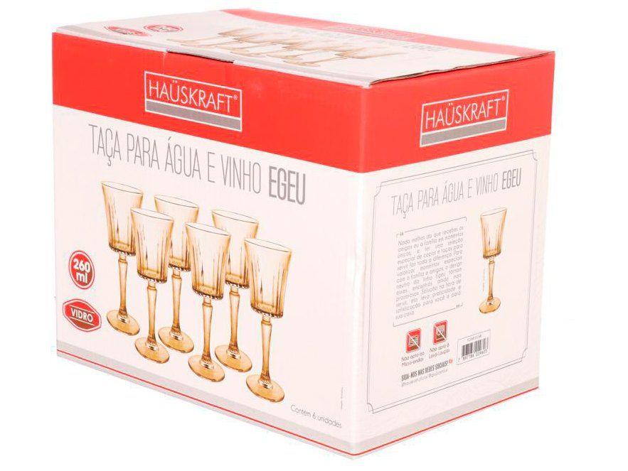 Jogo de Taças de Vidro para Vinho Âmbar 260ml 6 Peças Hauskraft Egeu - 3