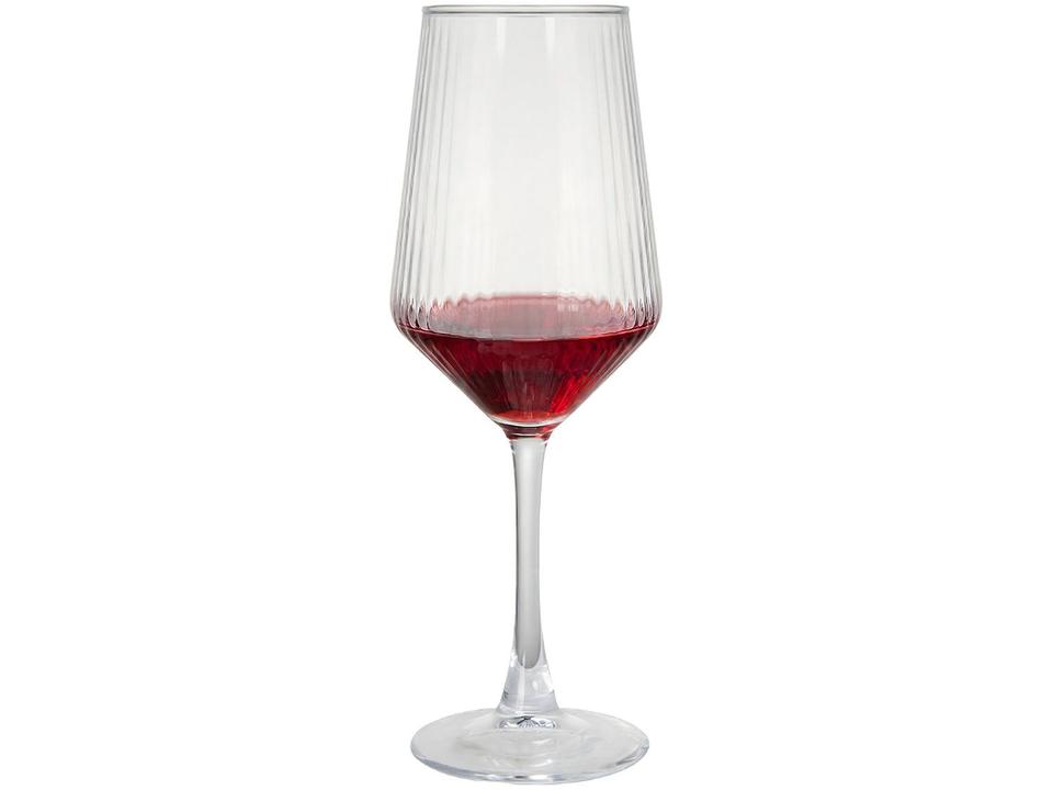 Jogo de Taças de Vidro Transparente 500ml 6 Peças Haus Concept Canelada - 7