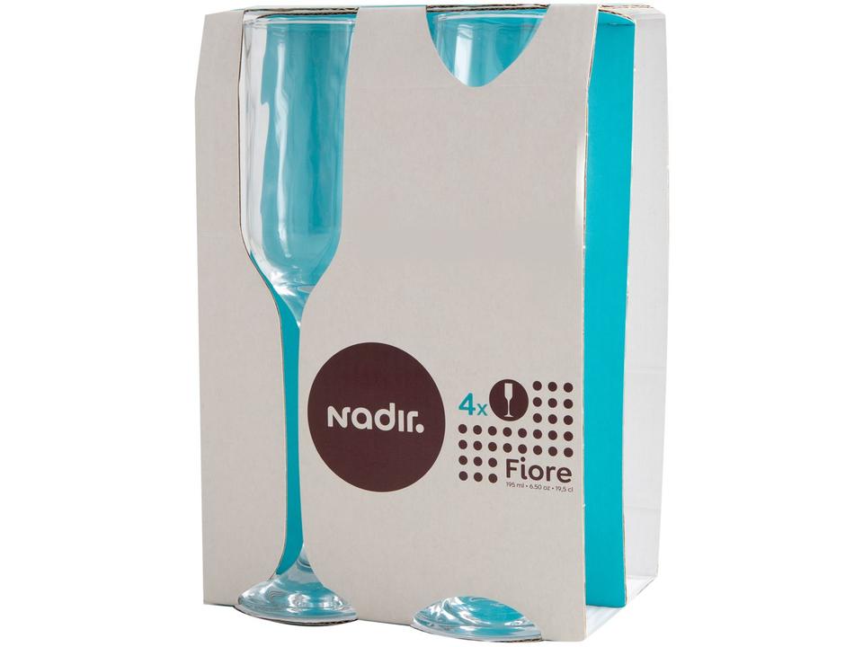 Jogo de Taças Fiore para Champagne de Vidro 195ml 4 peças Nadir - 5