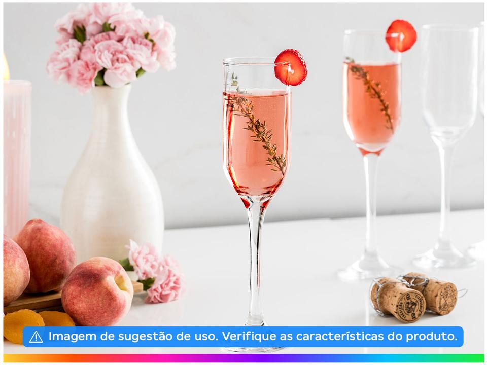 Jogo de Taças Fiore para Champagne de Vidro 195ml 4 peças Nadir - 1