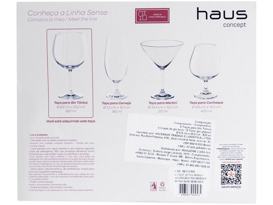 Jogo de Taças Gin 820ml 4 Peças Haus Concept Sense - 10