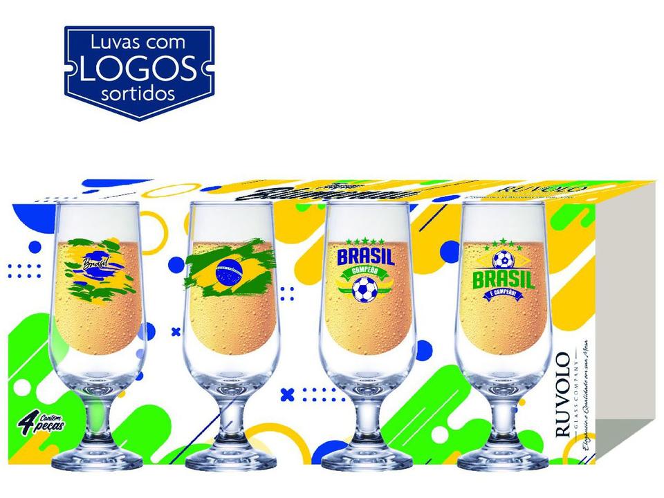 Jogo de Taças para Cerveja de Vidro 310ml 4 Peças Ruvolo Brasil - 4