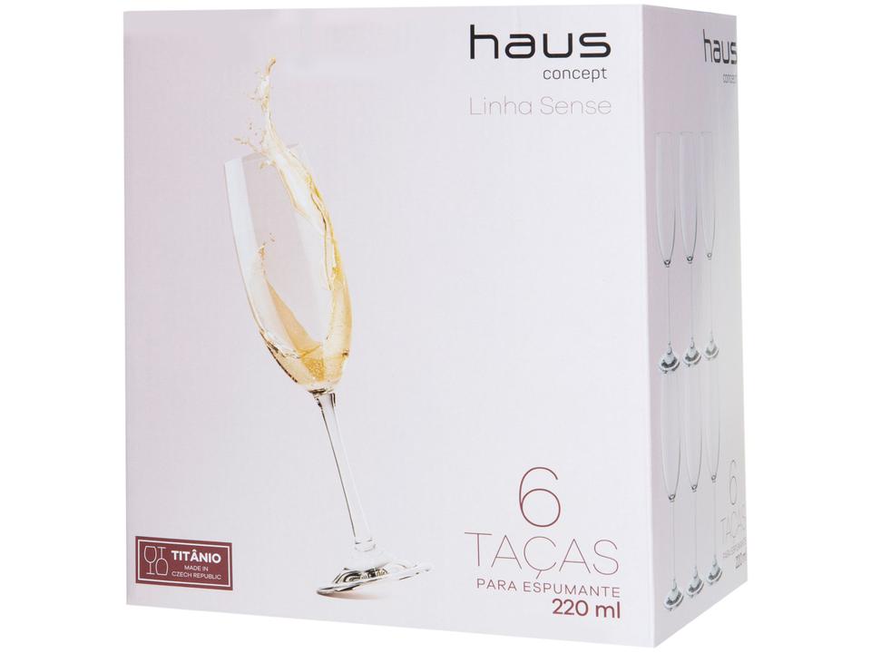 Jogo de Taças para Espumante de Cristal 220ml - 6