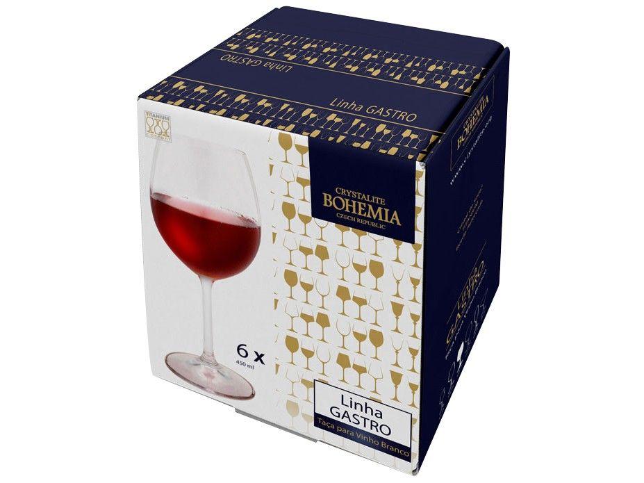 Jogo de Taças para Vinho Cristal 450ml - 5