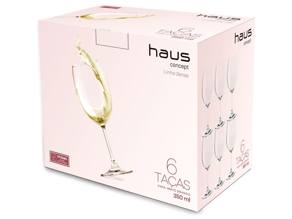 Jogo de Taças para Vinho de Cristal 350ml 6 Peças - 3