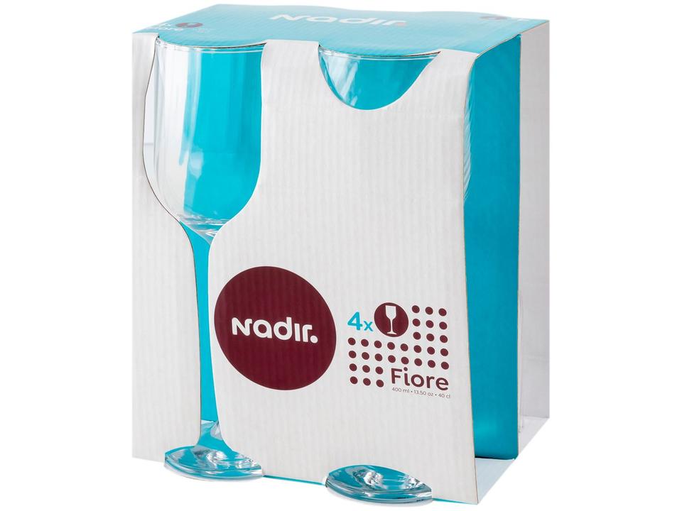Jogo de Taças para Vinho de Vidro 400ml 4 peças Nadir Fiore - 5