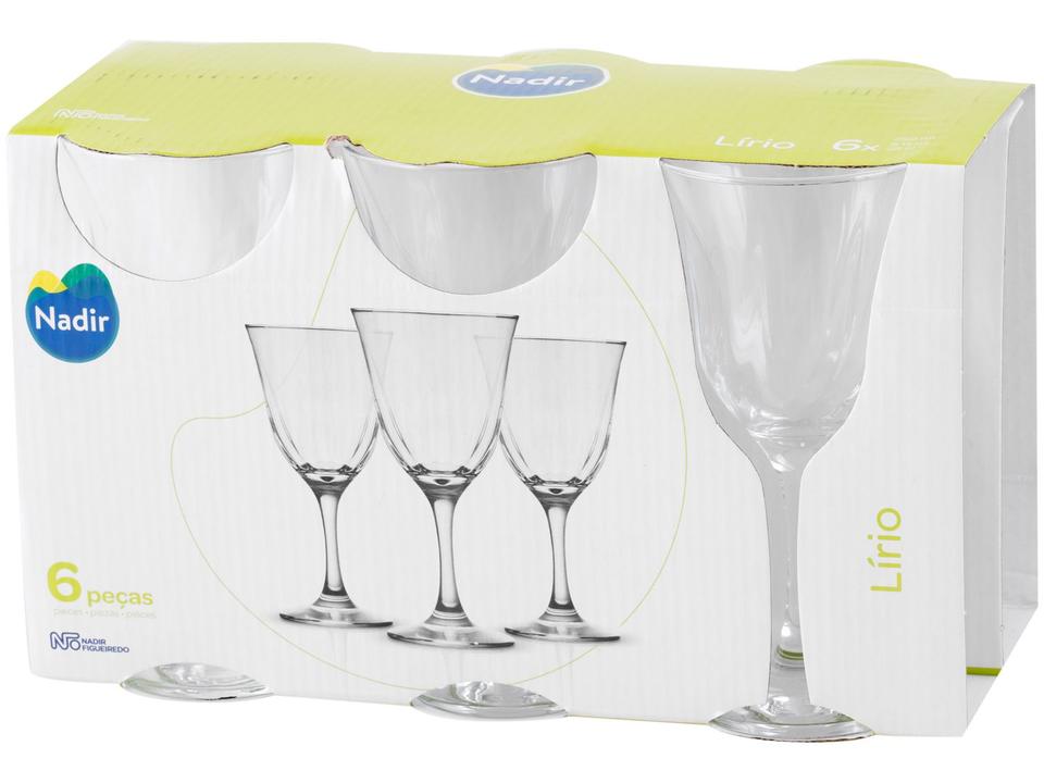 Jogo de Taças para Vinho Vidro 6 Peças 250ml Nadir Lírio - 9
