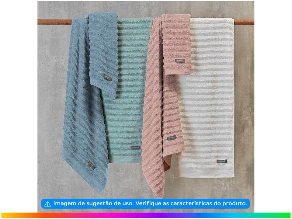 Jogo de Toalhas de Banho Atlântica 100% Algodão Aura Azul 5 Peças - 3